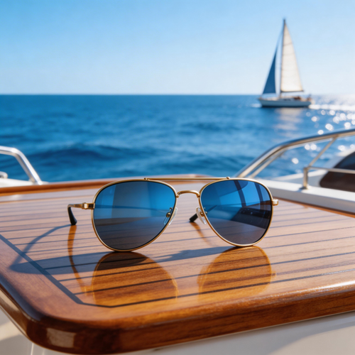✨ Trendy | Metal & Plastic Frame | Stylish Outdoor Look | Perfect for Fashion Lovers | Stunning Blue Lenses