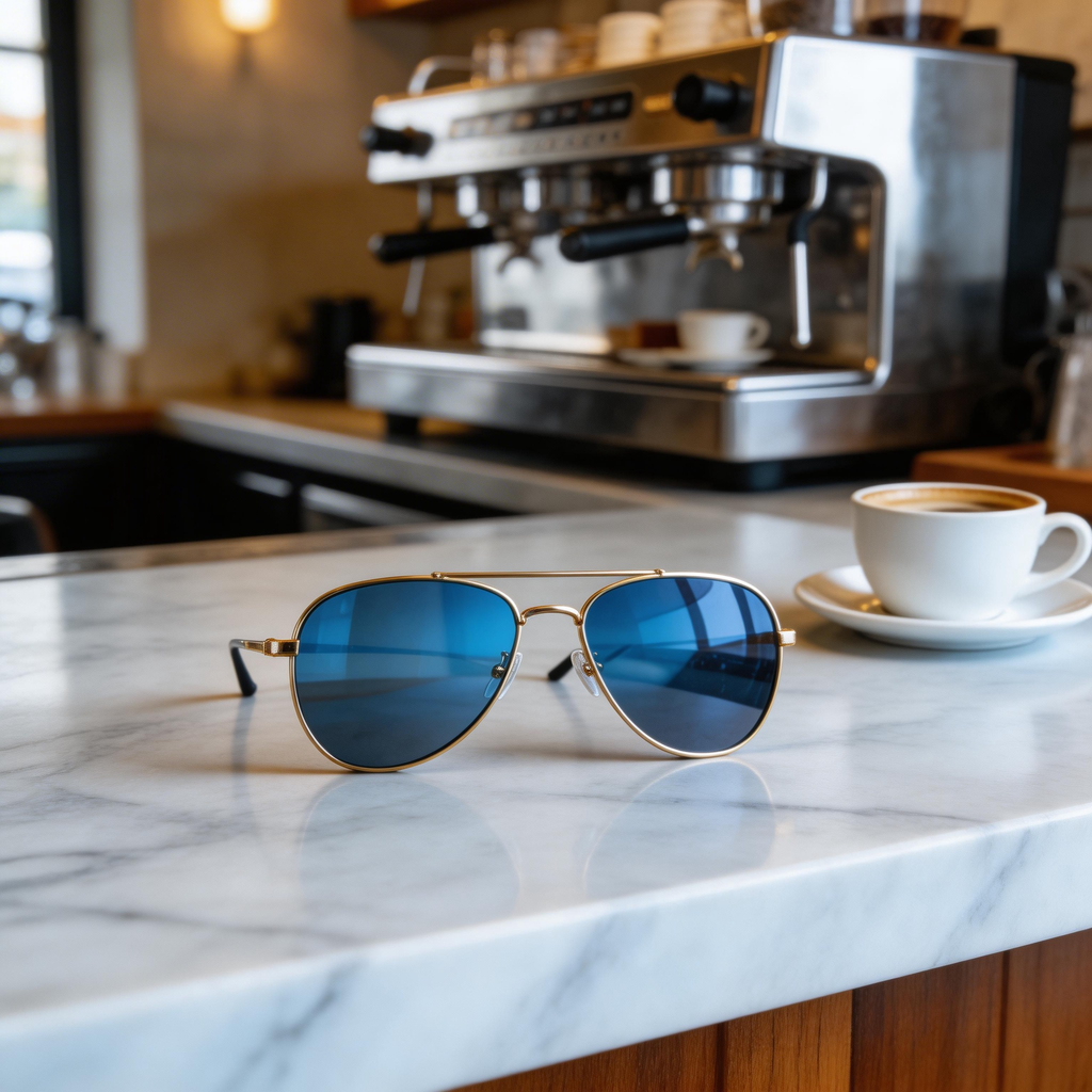 ✨ Trendy | Metal & Plastic Frame | Stylish Outdoor Look | Perfect for Fashion Lovers | Stunning Blue Lenses