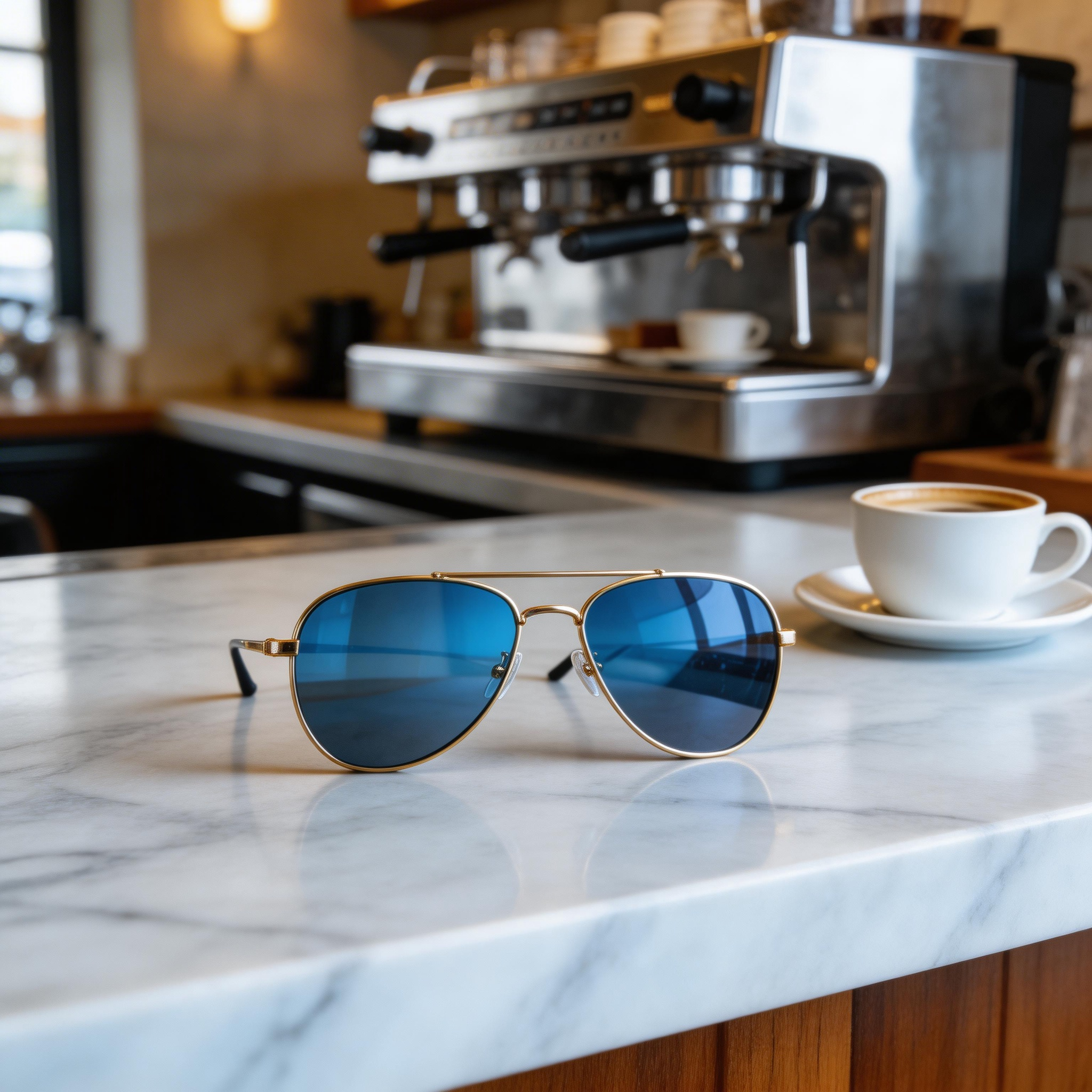 ✨ Trendy | Metal & Plastic Frame | Stylish Outdoor Look | Perfect for Fashion Lovers | Stunning Blue Lenses