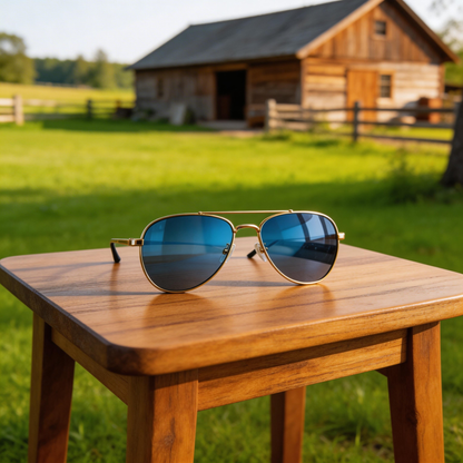 ✨ Trendy | Metal & Plastic Frame | Stylish Outdoor Look | Perfect for Fashion Lovers | Stunning Blue Lenses
