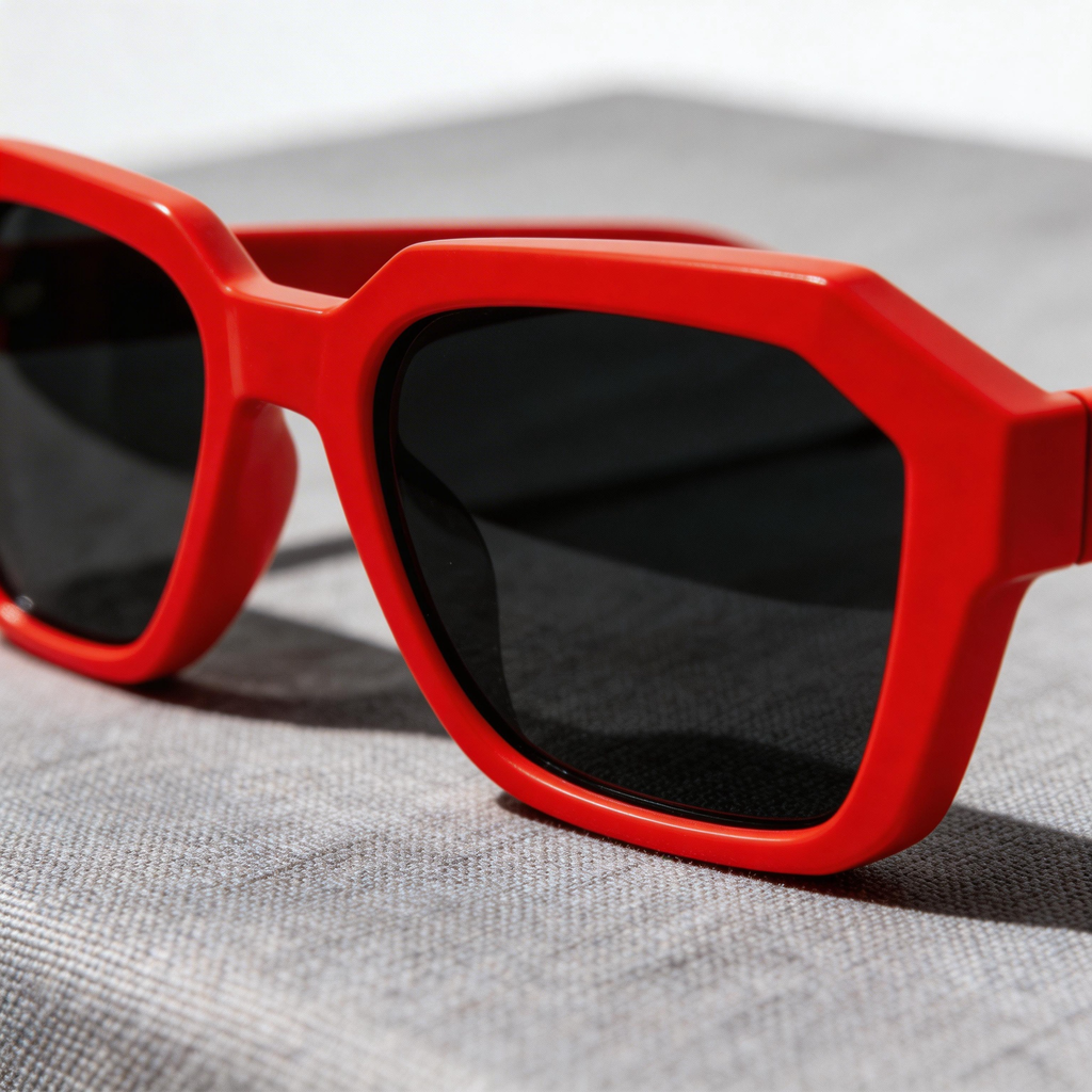 ✨ Bold | Plastic Frame | Chic Casual Style | Perfect for Trendsetters | Eye-Catching Red Lenses