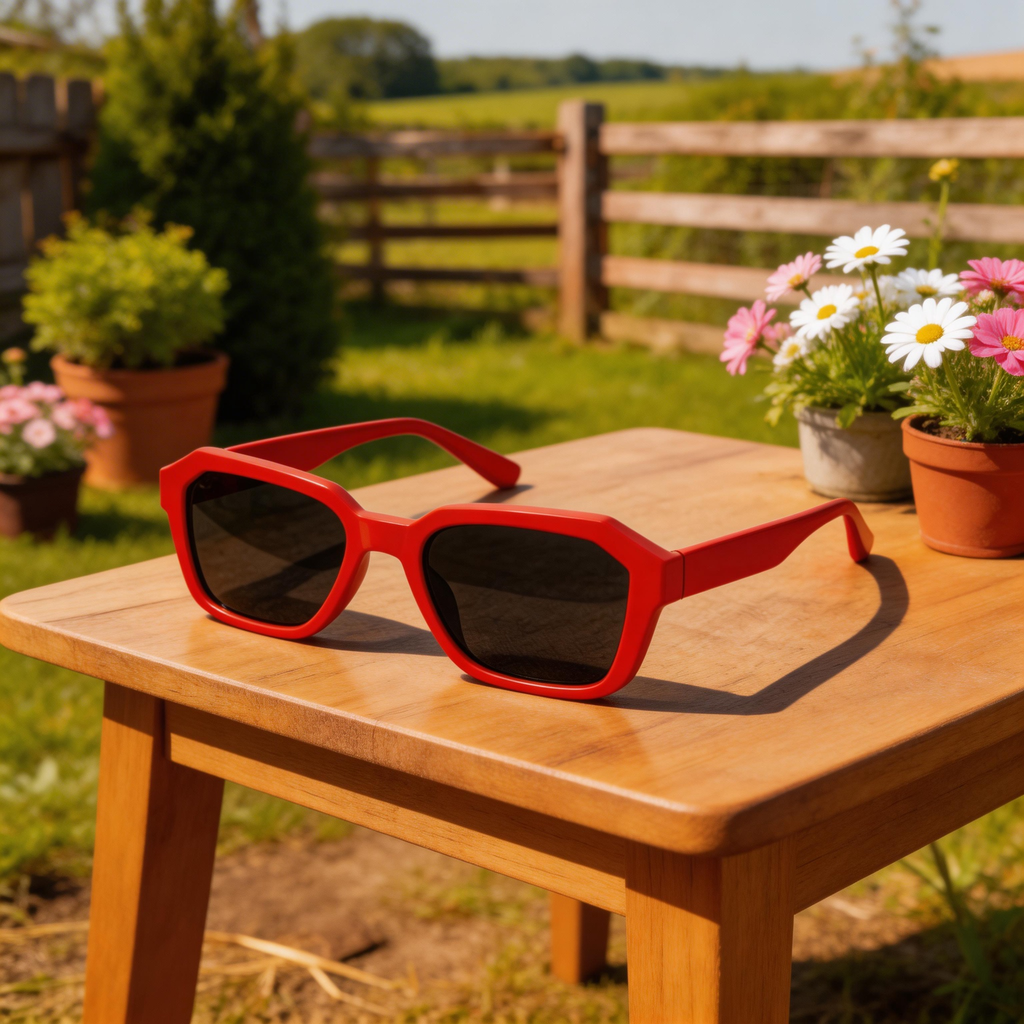 ✨ Bold | Plastic Frame | Chic Casual Style | Perfect for Trendsetters | Eye-Catching Red Lenses