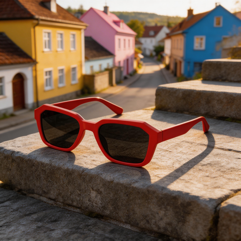 ✨ Bold | Plastic Frame | Chic Casual Style | Perfect for Trendsetters | Eye-Catching Red Lenses