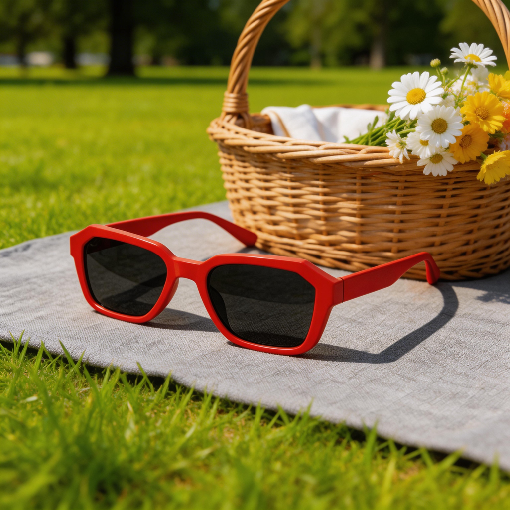 ✨ Bold | Plastic Frame | Chic Casual Style | Perfect for Trendsetters | Eye-Catching Red Lenses