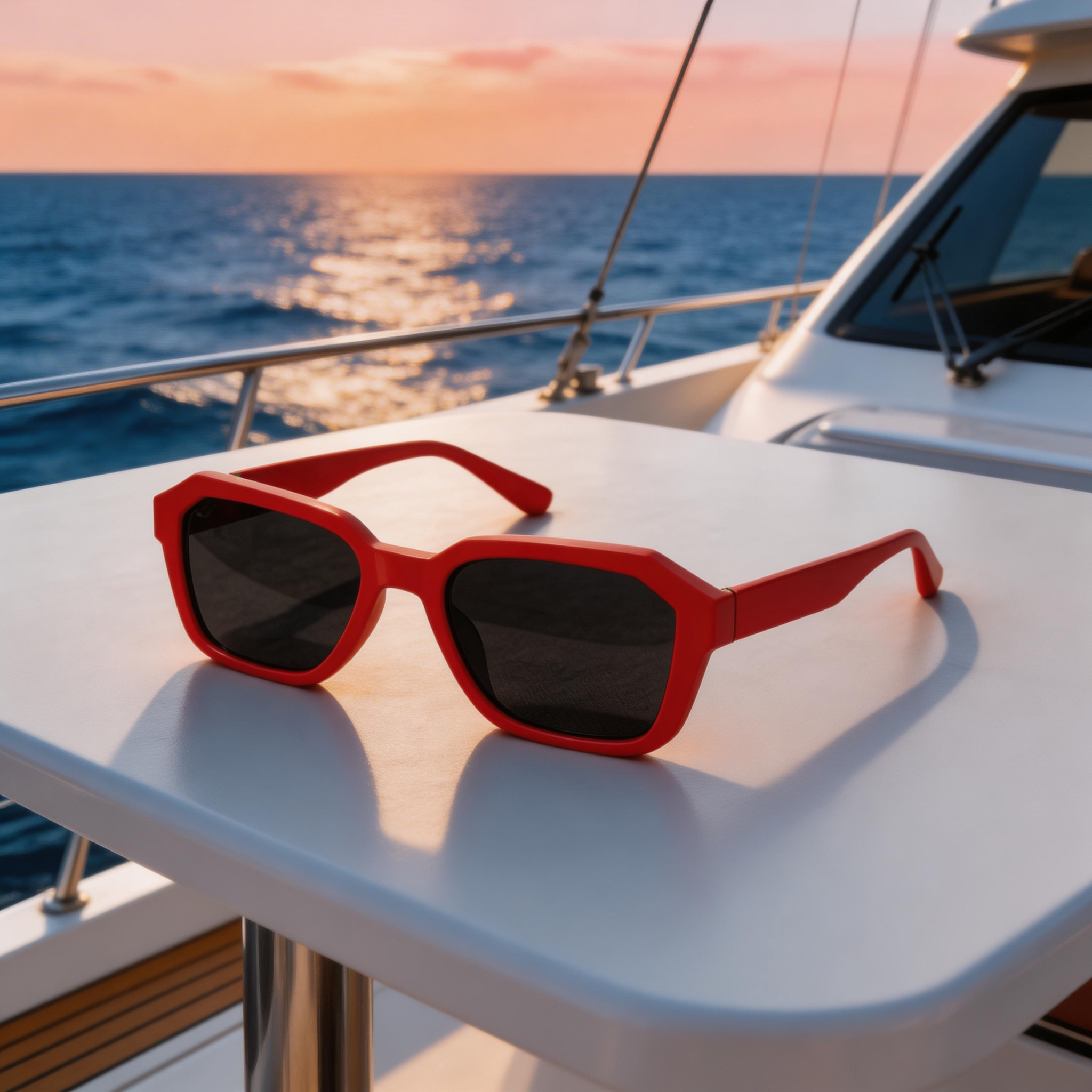 ✨ Bold | Plastic Frame | Chic Casual Style | Perfect for Trendsetters | Eye-Catching Red Lenses