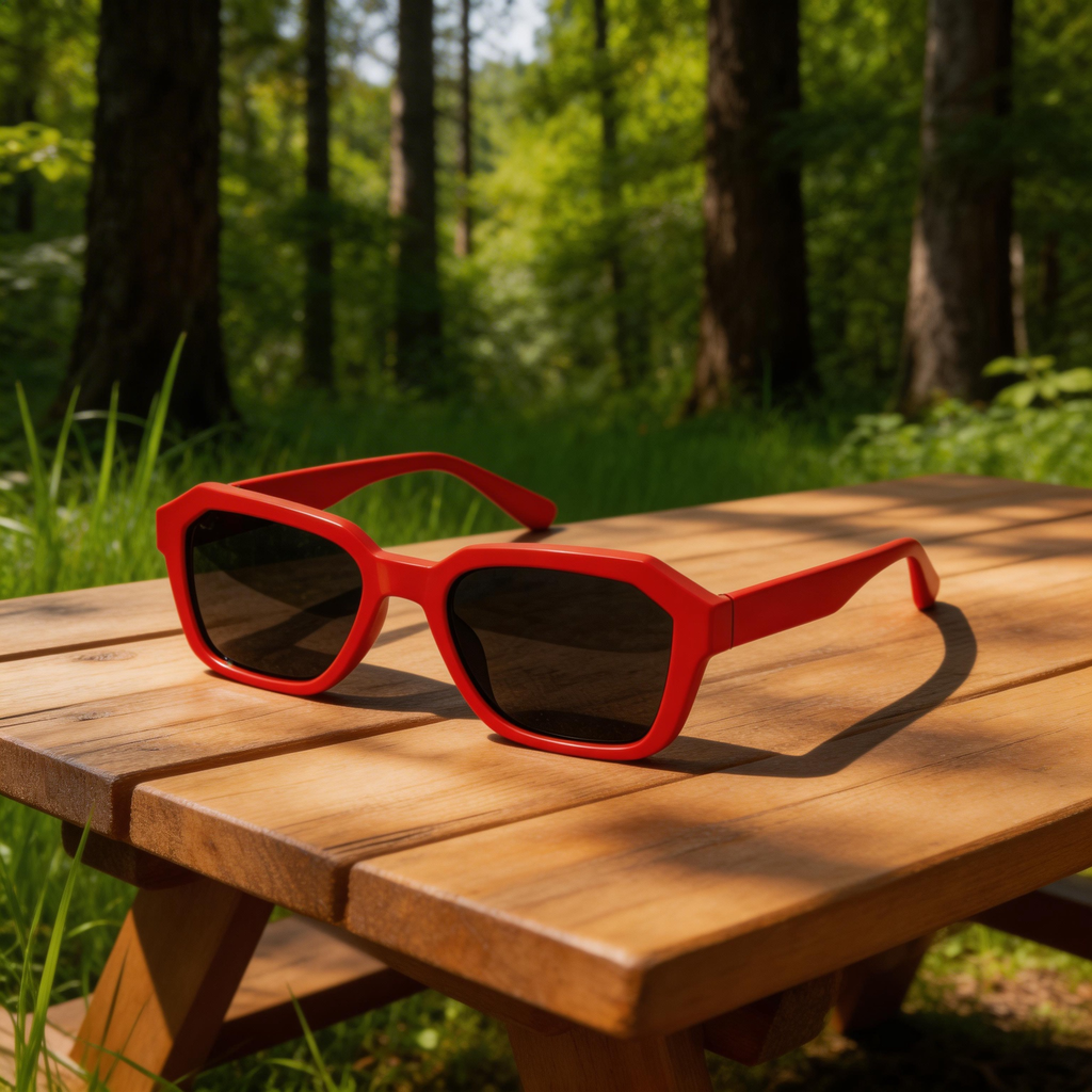 ✨ Bold | Plastic Frame | Chic Casual Style | Perfect for Trendsetters | Eye-Catching Red Lenses