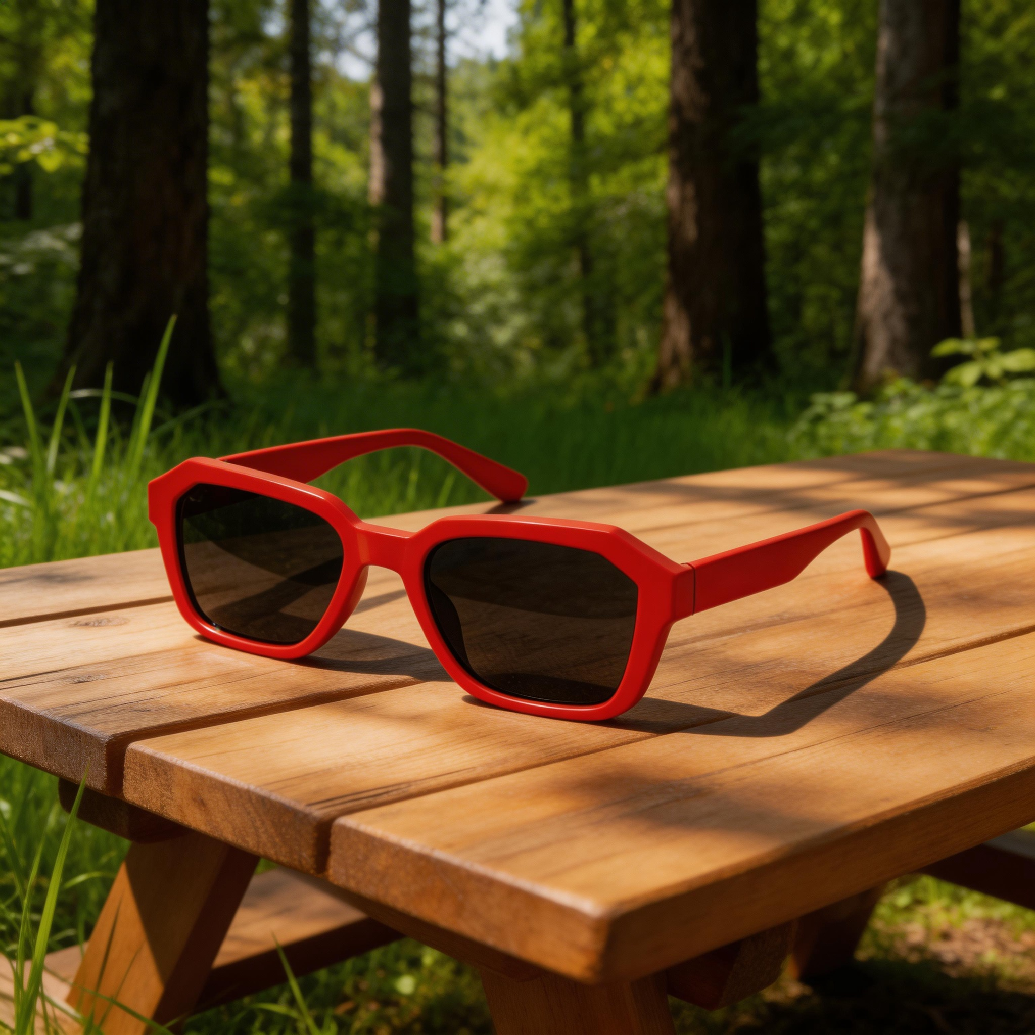 ✨ Bold | Plastic Frame | Chic Casual Style | Perfect for Trendsetters | Eye-Catching Red Lenses