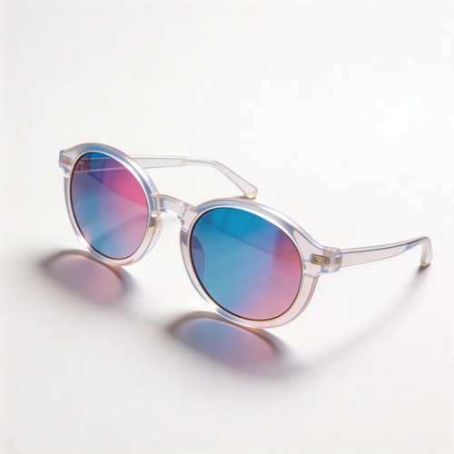 Trendy | Transparent Plastic Frame | Chic Outdoor Style | Perfect for Fashion Enthusiasts | Colorful Gradient Lenses