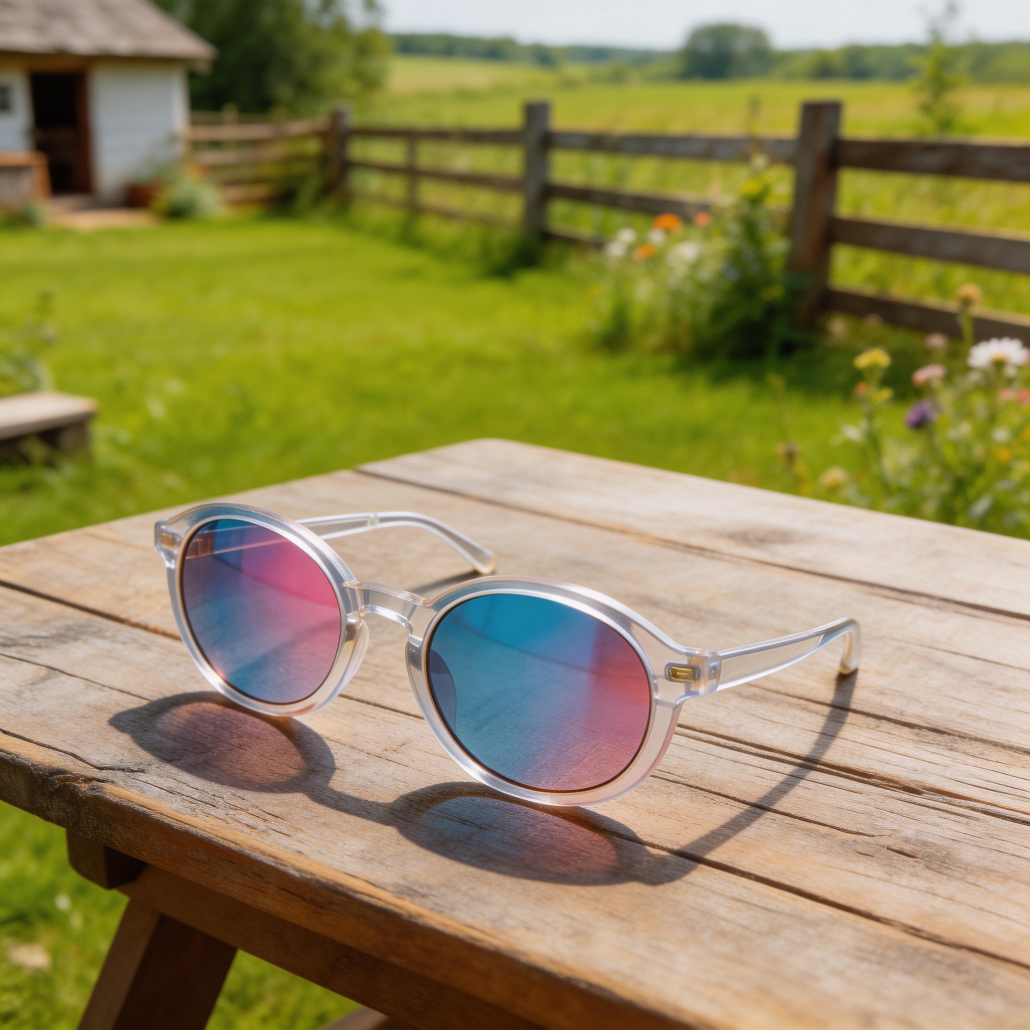 Trendy | Transparent Plastic Frame | Chic Outdoor Style | Perfect for Fashion Enthusiasts | Colorful Gradient Lenses