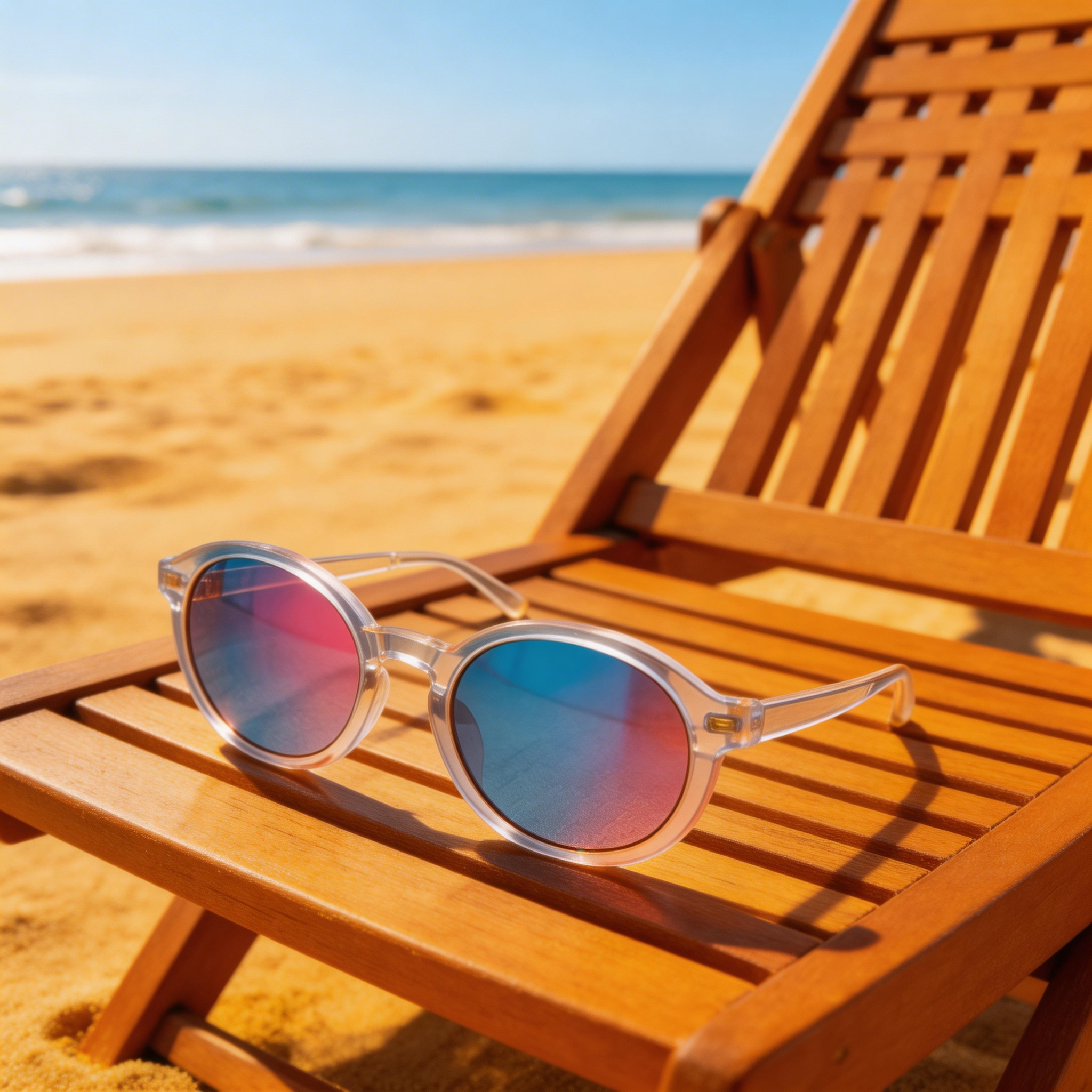 Trendy | Transparent Plastic Frame | Chic Outdoor Style | Perfect for Fashion Enthusiasts | Colorful Gradient Lenses