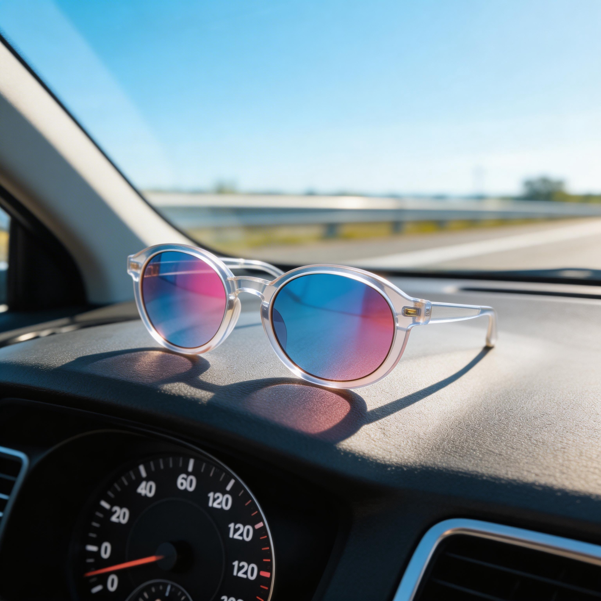 Trendy | Transparent Plastic Frame | Chic Outdoor Style | Perfect for Fashion Enthusiasts | Colorful Gradient Lenses