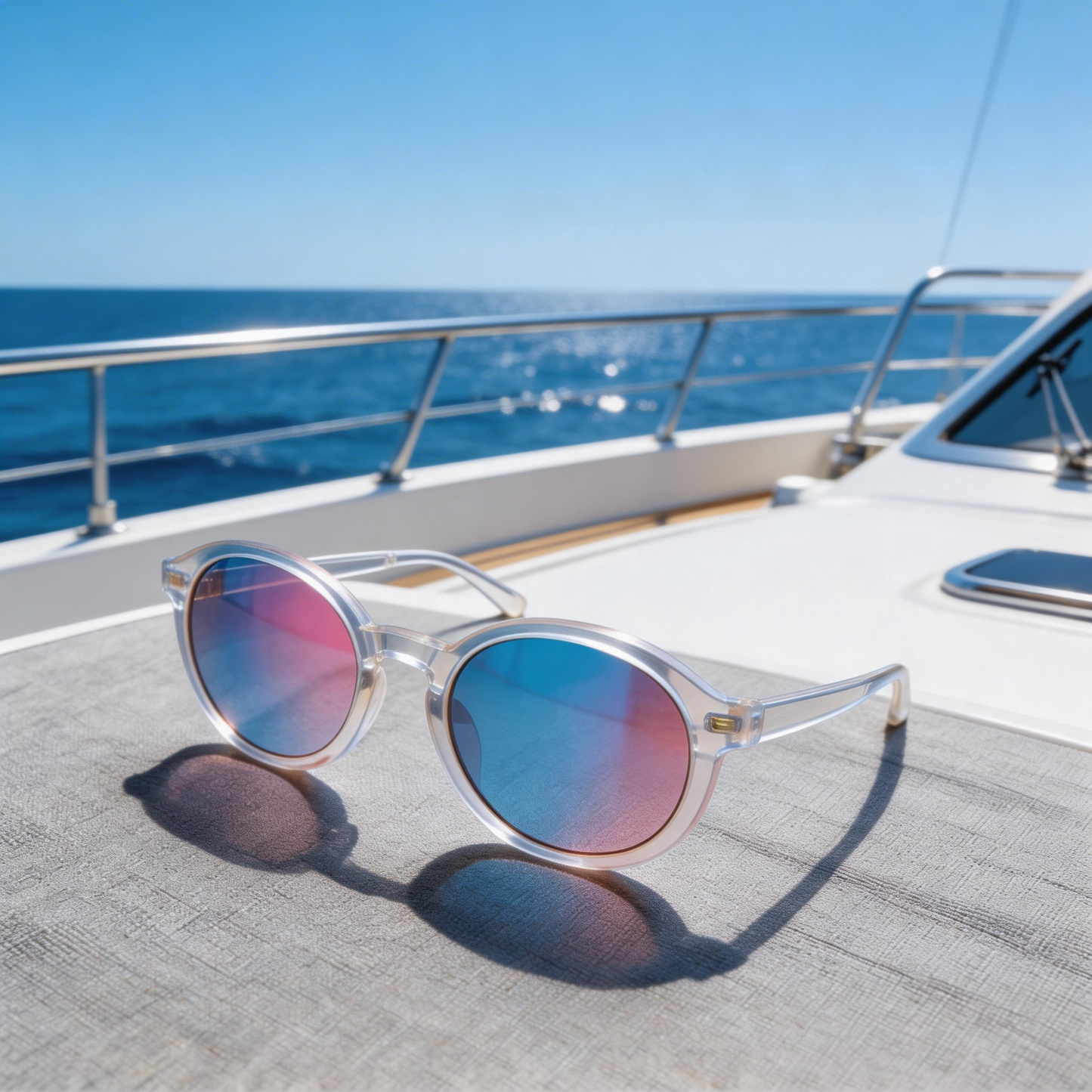 Trendy | Transparent Plastic Frame | Chic Outdoor Style | Perfect for Fashion Enthusiasts | Colorful Gradient Lenses