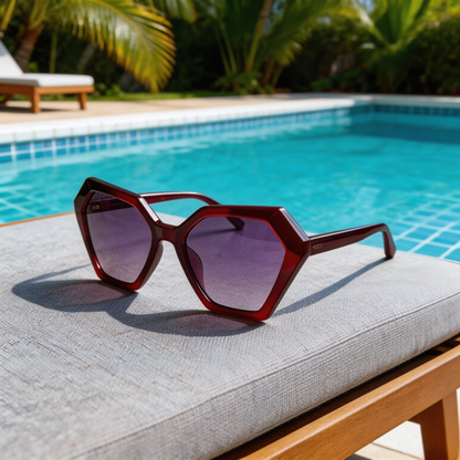 ✨ Bold | Plastic Frame | Fashion-Forward Style | Perfect for Trendsetters | Stunning Purple Gradient Lenses