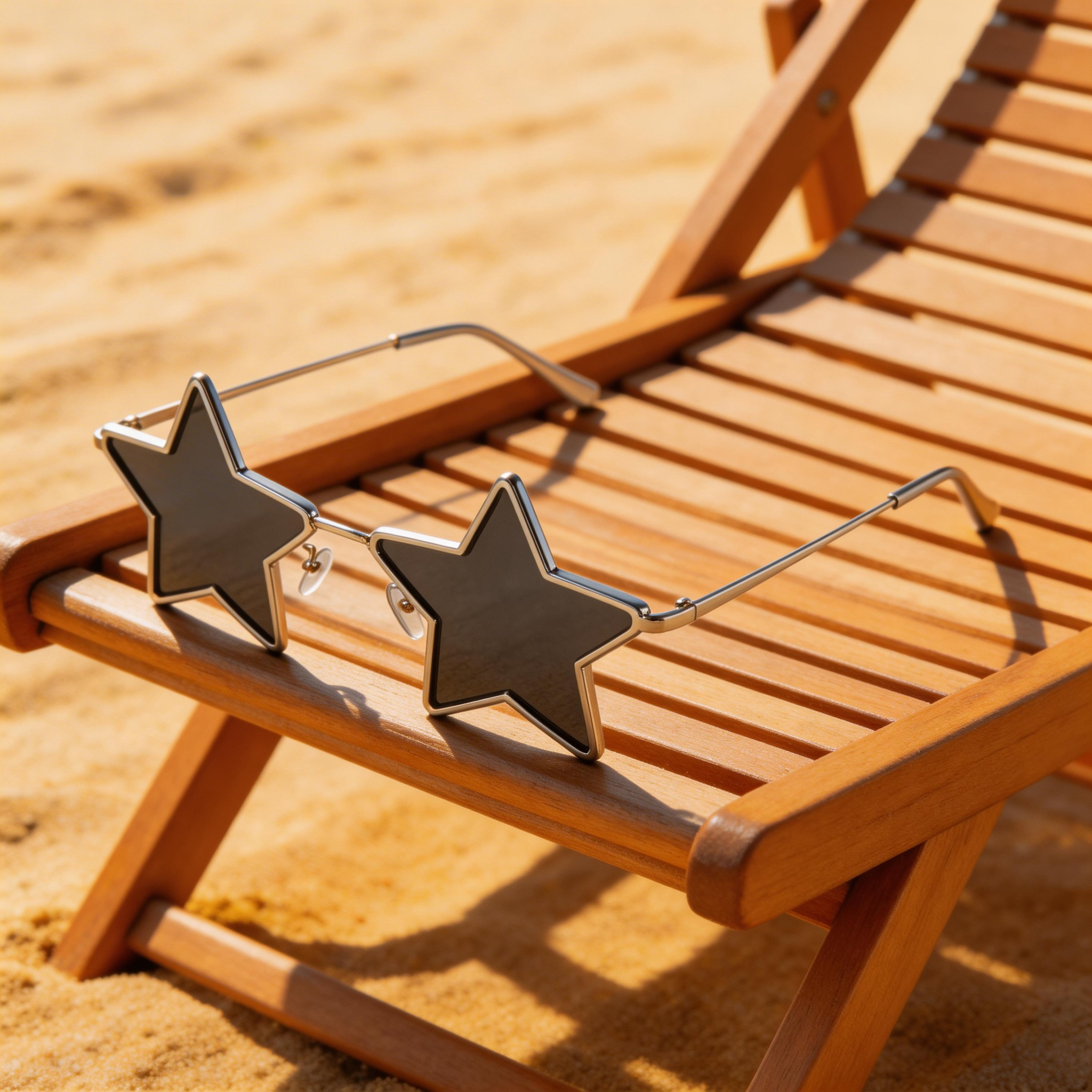✨ Trendy | Metal Frame | Fun & Bold Fashion | Perfect for Trendsetters | Star-Shaped Black Lenses