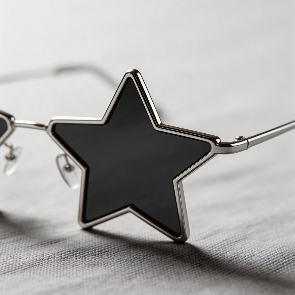 ✨ Trendy | Metal Frame | Fun & Bold Fashion | Perfect for Trendsetters | Star-Shaped Black Lenses