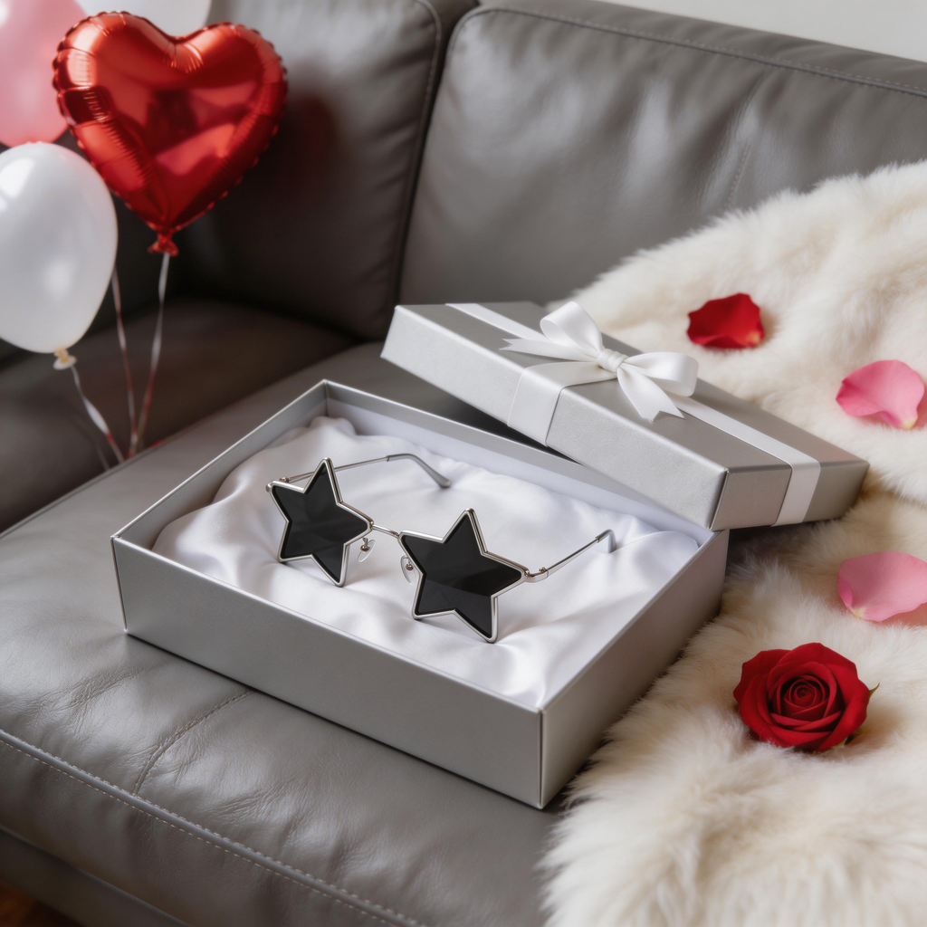 ✨ Trendy | Metal Frame | Fun & Bold Fashion | Perfect for Trendsetters | Star-Shaped Black Lenses