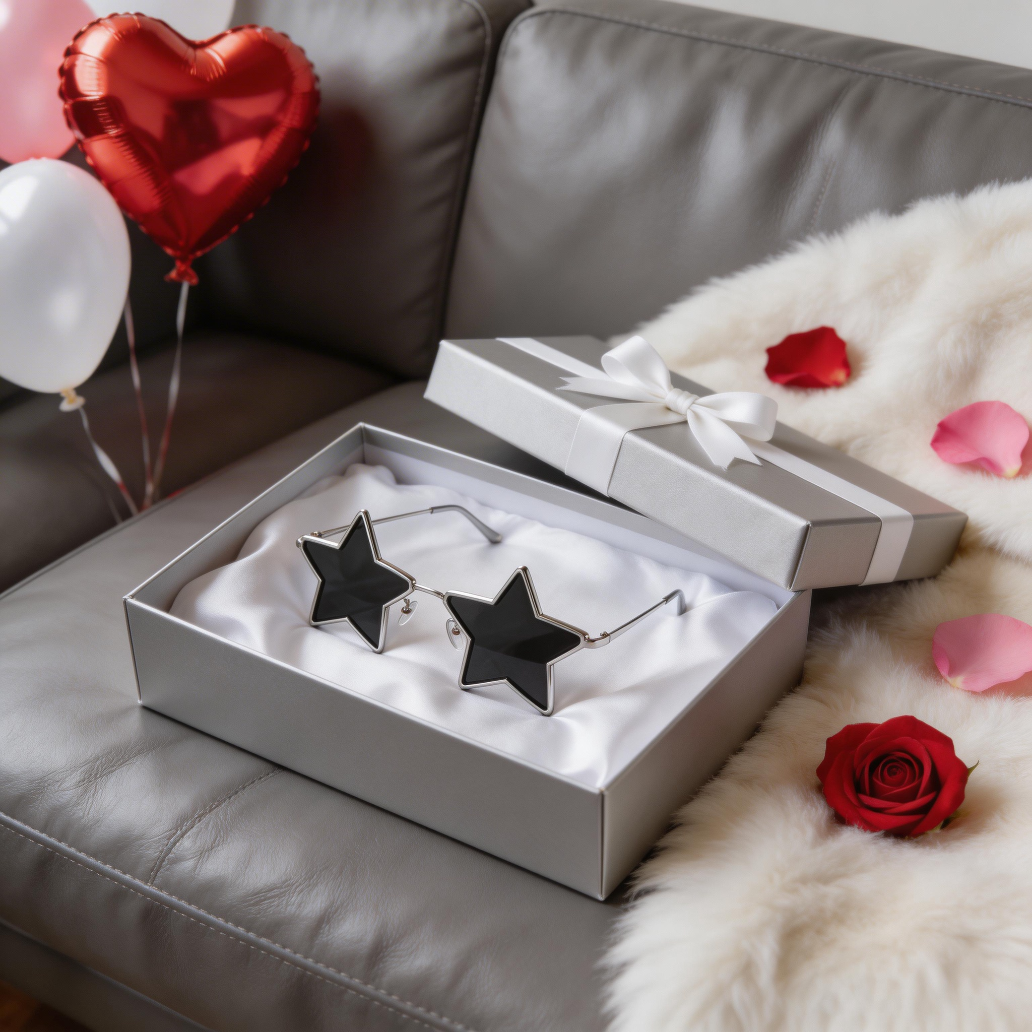✨ Trendy | Metal Frame | Fun & Bold Fashion | Perfect for Trendsetters | Star-Shaped Black Lenses