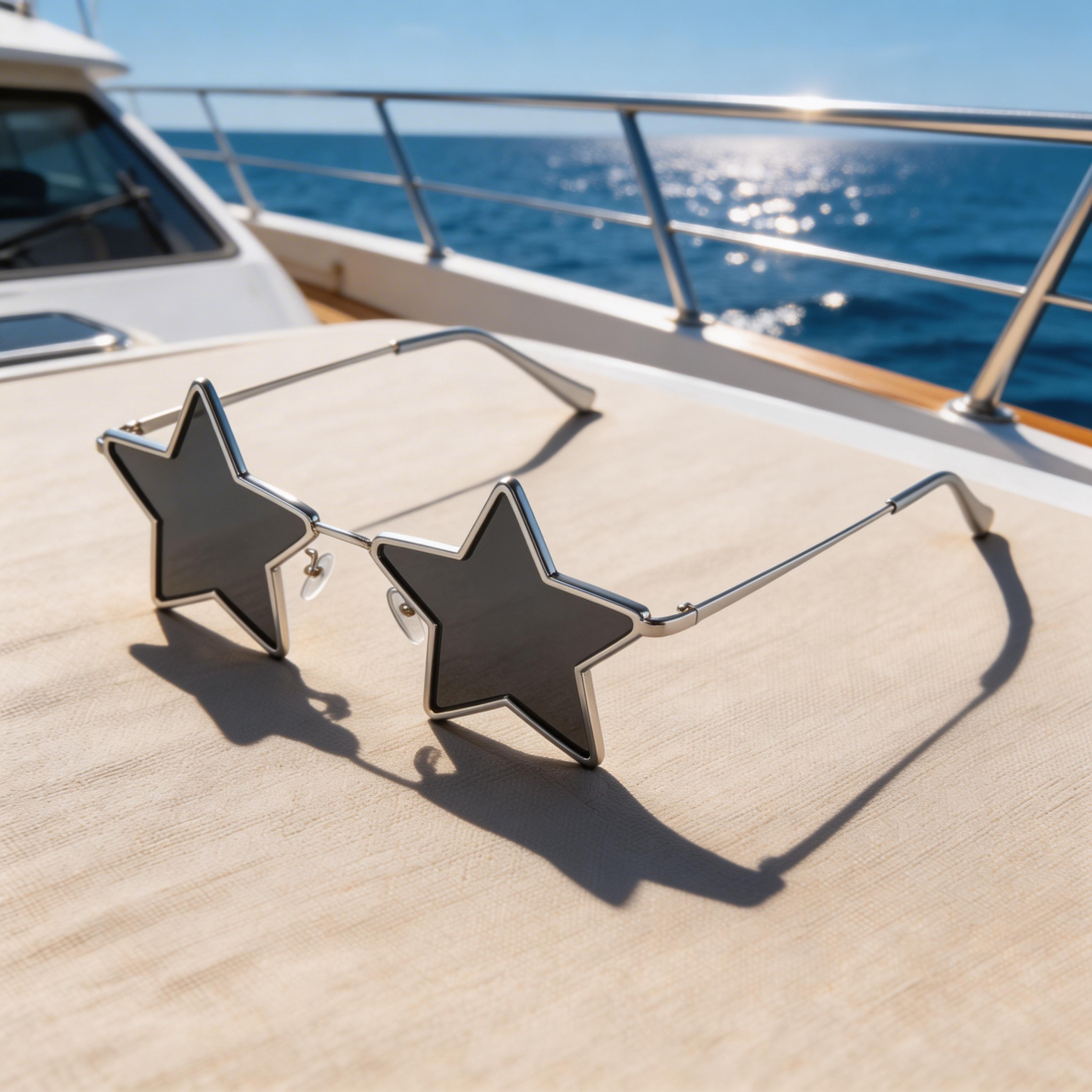 ✨ Trendy | Metal Frame | Fun & Bold Fashion | Perfect for Trendsetters | Star-Shaped Black Lenses