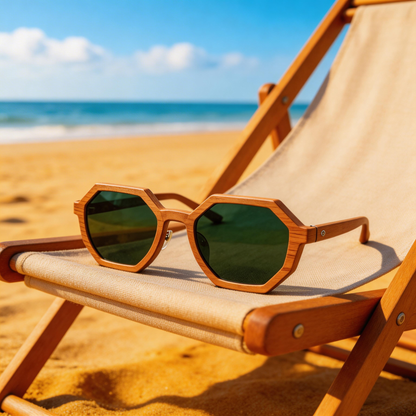 ✨ Stylish | Wooden Frame | Eco-Friendly Fashion | Ideal for Nature Lovers | Bold Green Lenses