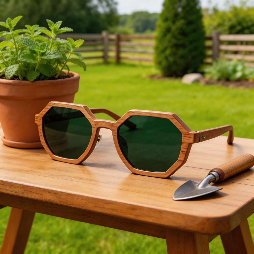 ✨ Stylish | Wooden Frame | Eco-Friendly Fashion | Ideal for Nature Lovers | Bold Green Lenses