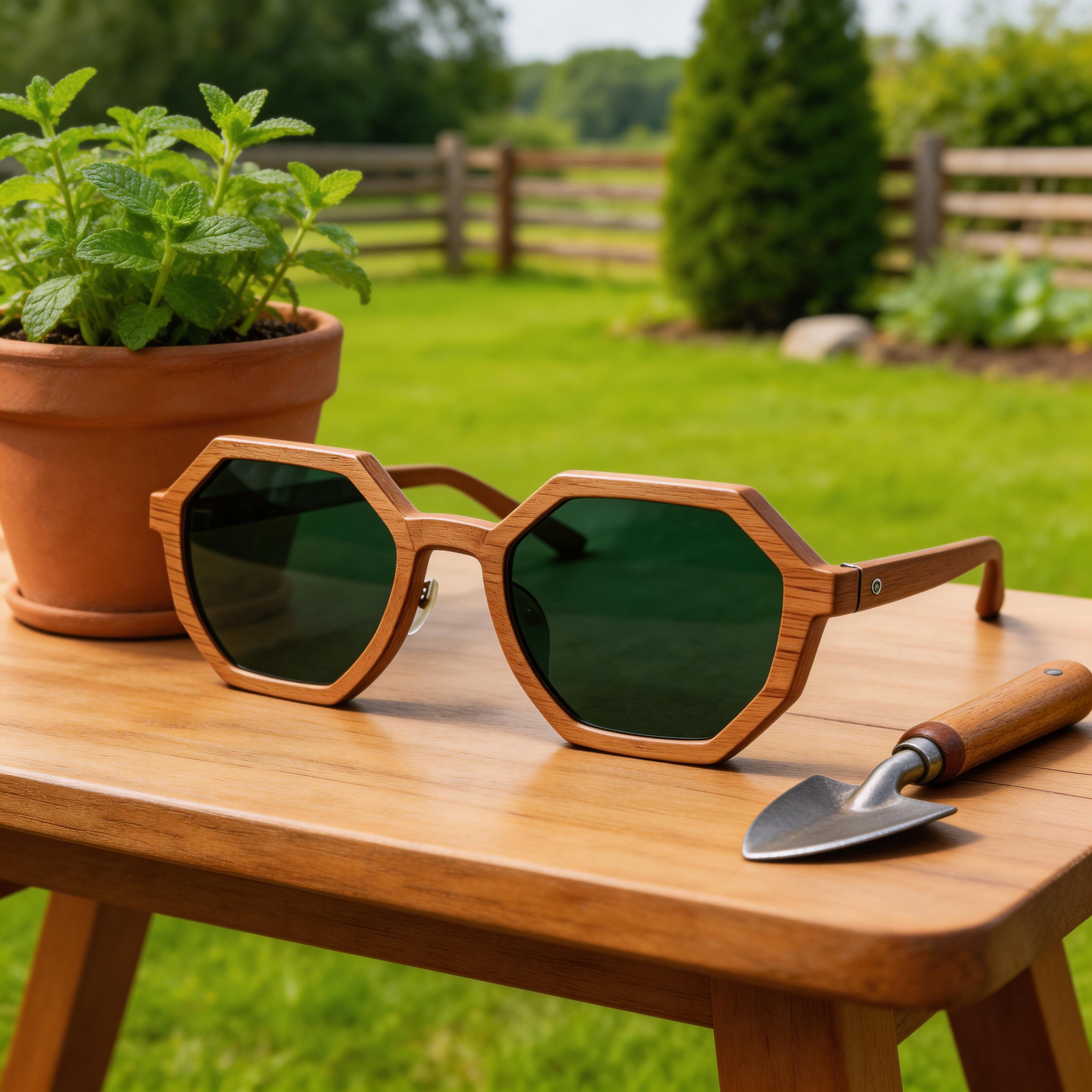✨ Stylish | Wooden Frame | Eco-Friendly Fashion | Ideal for Nature Lovers | Bold Green Lenses