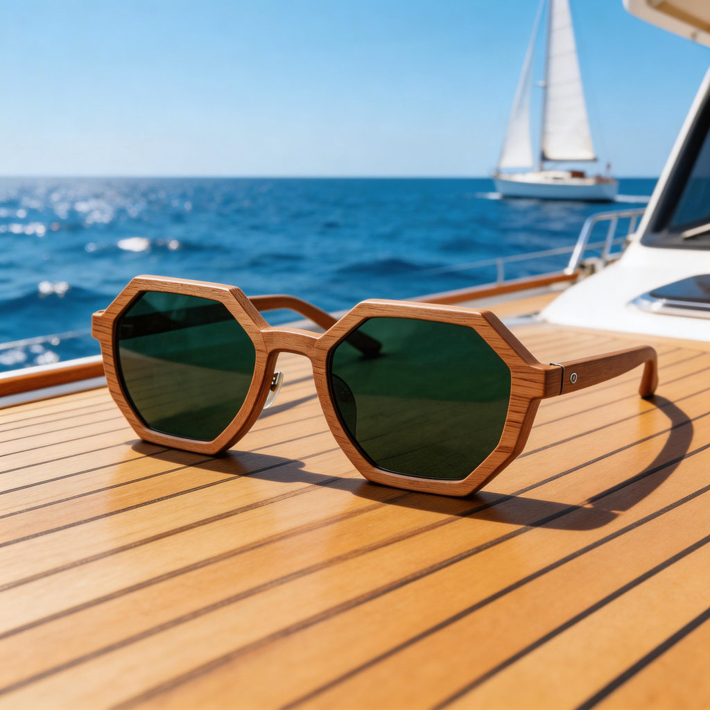✨ Stylish | Wooden Frame | Eco-Friendly Fashion | Ideal for Nature Lovers | Bold Green Lenses