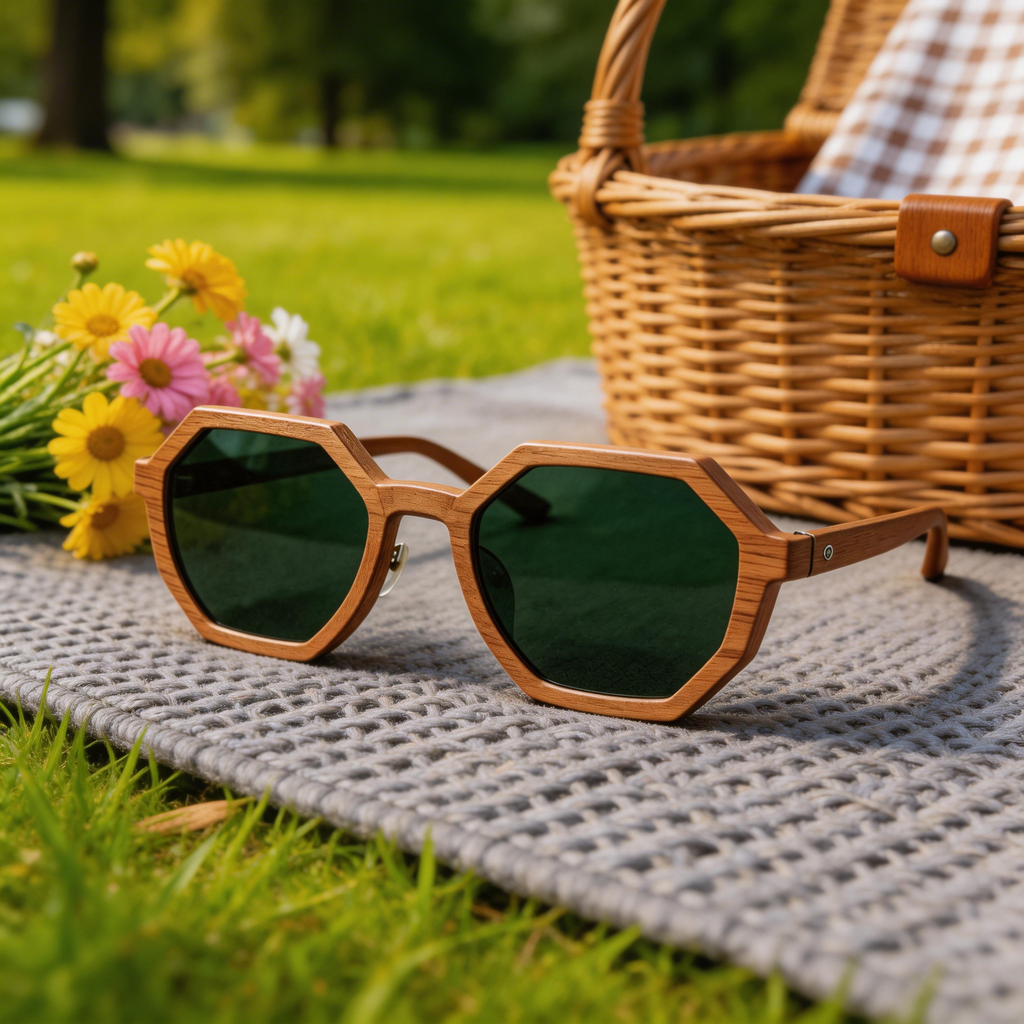 ✨ Stylish | Wooden Frame | Eco-Friendly Fashion | Ideal for Nature Lovers | Bold Green Lenses