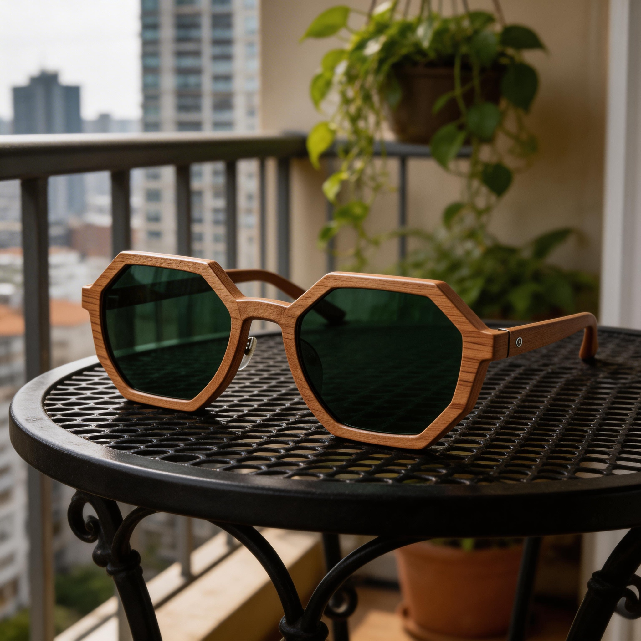 ✨ Stylish | Wooden Frame | Eco-Friendly Fashion | Ideal for Nature Lovers | Bold Green Lenses